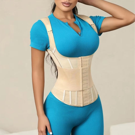 Custom Full Body Waist Cincher Corset with Double Belt | Tummy Control Shapewear Girdle for Women
