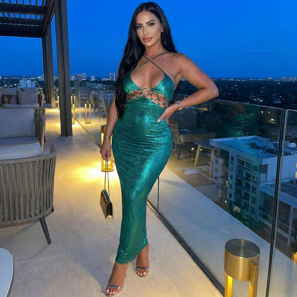 Women’s Sleeveless V-Neck Party Dress