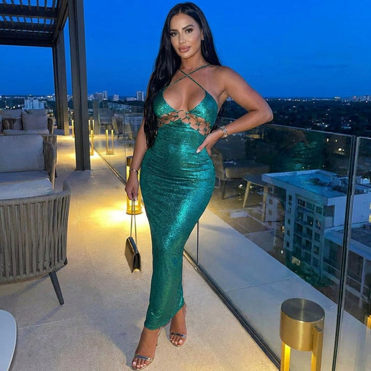 Women’s Sleeveless V-Neck Party Dress