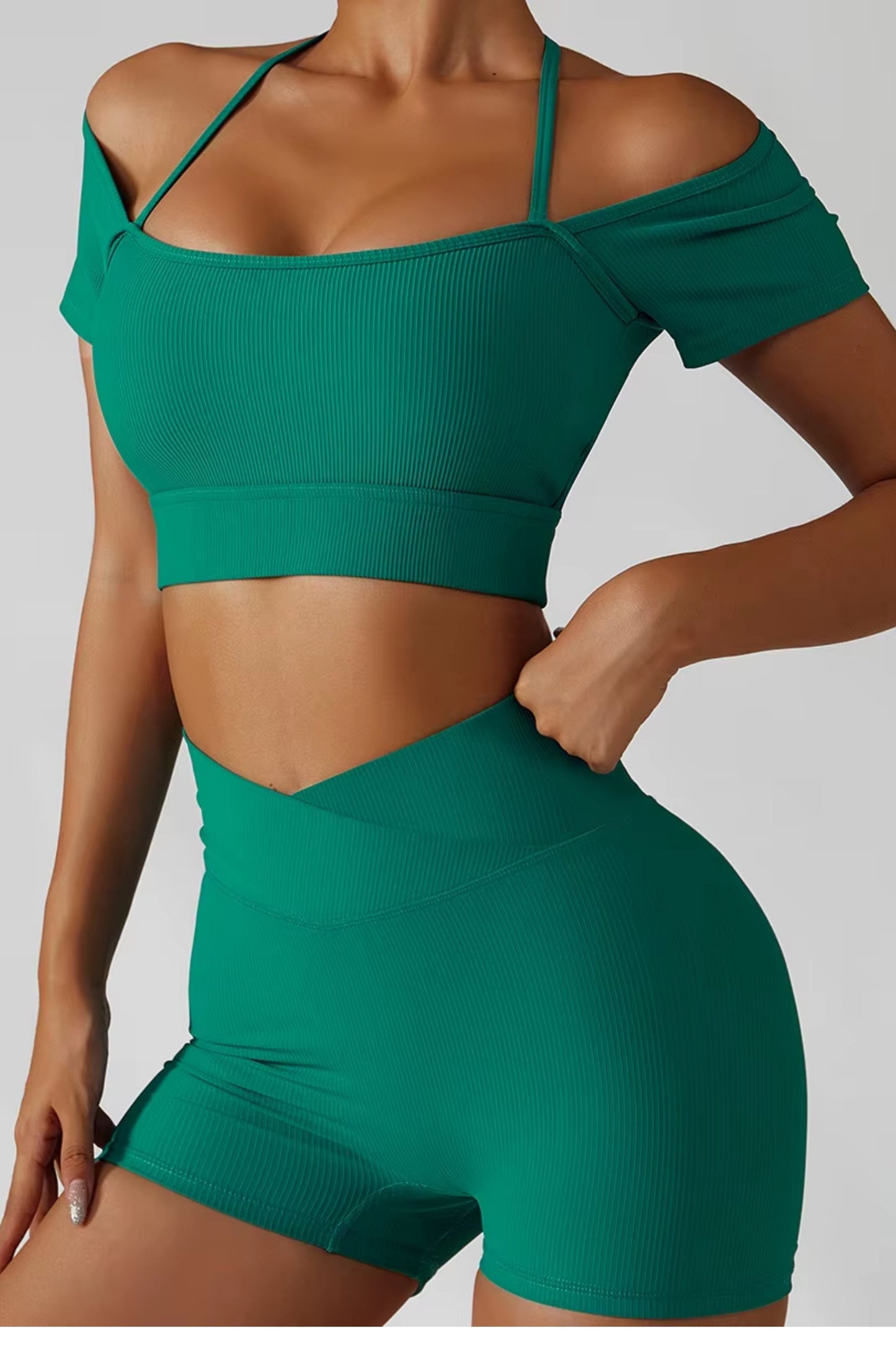 Seamless Activewear Ribbed Yoga Suit Women's Workout Gym Fitness Sets