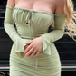 Elegant Long Sleeved Trumpet Skirt Dress – Chest Wrap Design Women’s Fashion