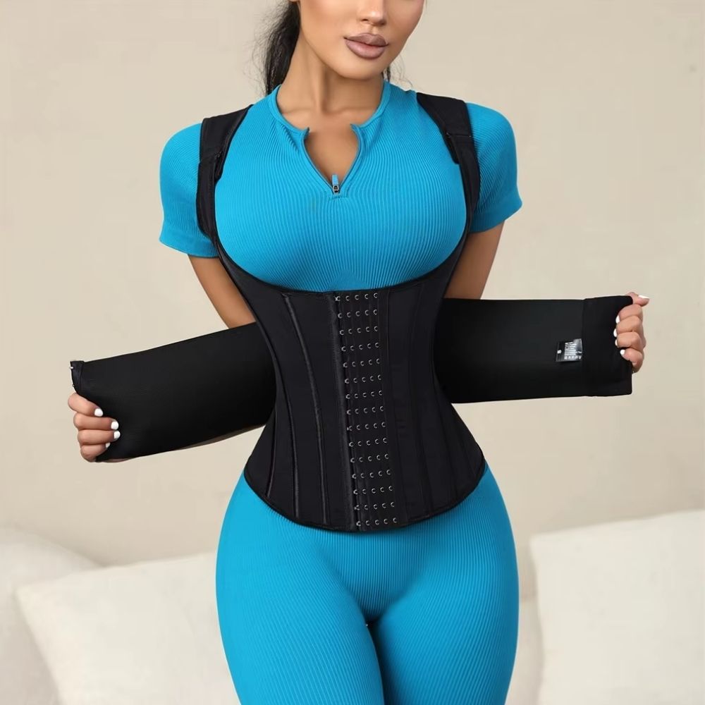 Custom Full Body Waist Cincher Corset with Double Belt | Tummy Control Shapewear Girdle for Women