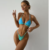 Women’s Swimwear – Ombre Blue String Sexy Micro Bikini Two Piece