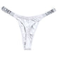 Women's Mid-Rise Thong Underwear with Rhinestone Strap