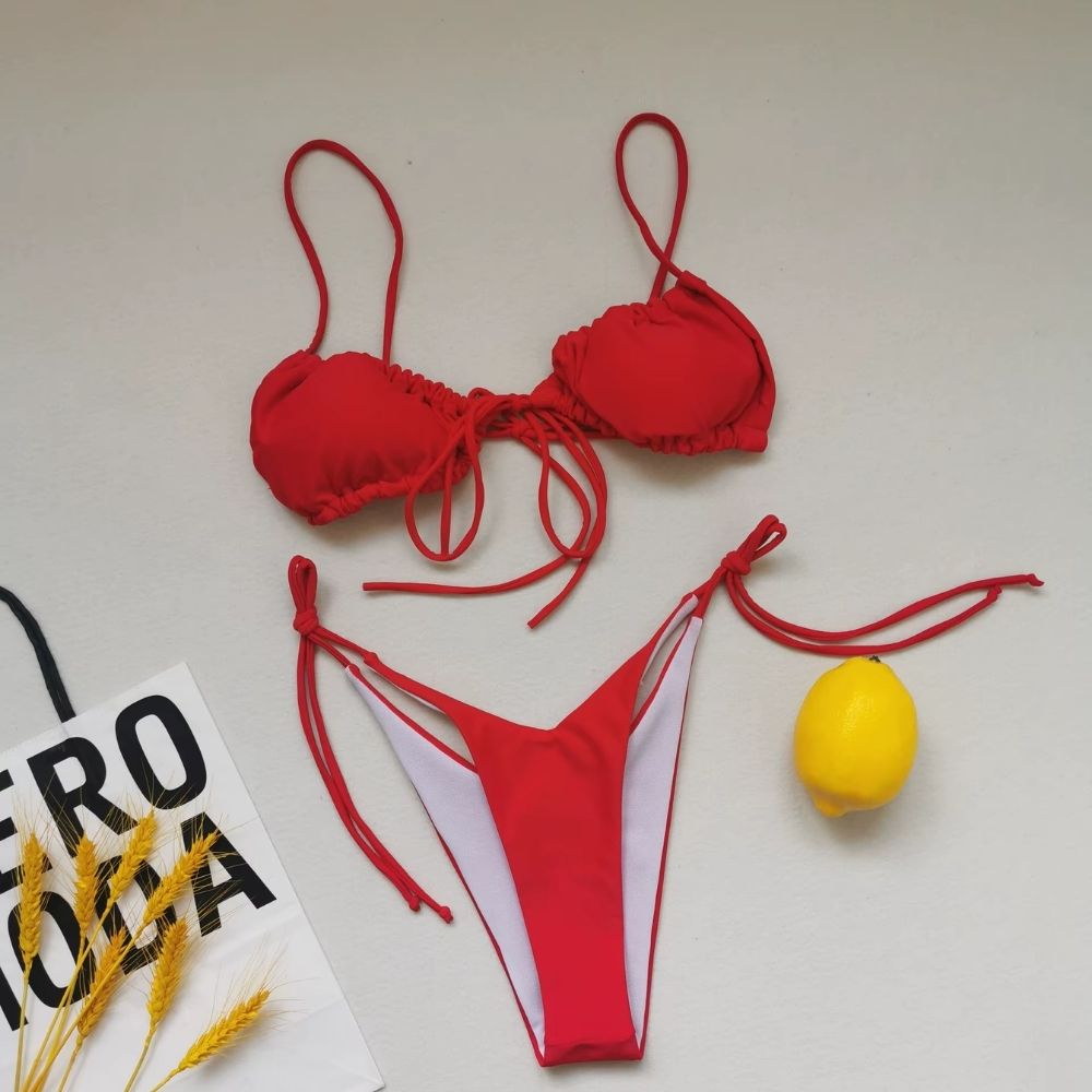 Summer Solid Color Swimwear – Sexy Micro Bikini for Women