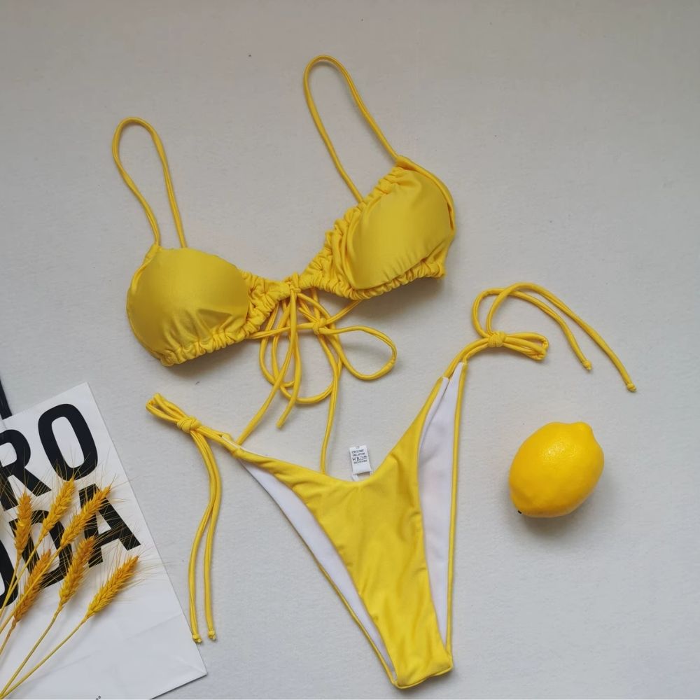Summer Solid Color Swimwear – Sexy Micro Bikini for Women