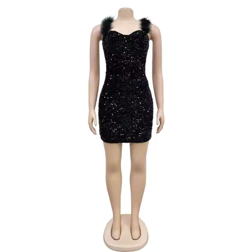 Women’s Sleeveless Sequin Bodycon Evening Dress