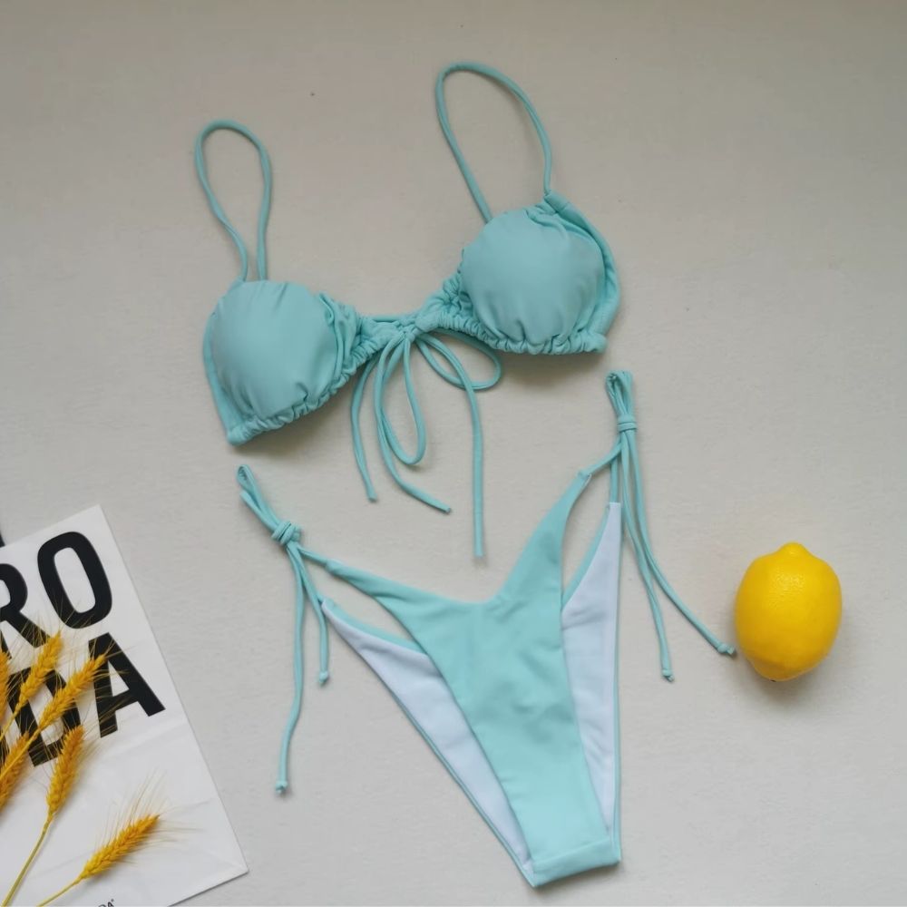Summer Solid Color Swimwear – Sexy Micro Bikini for Women