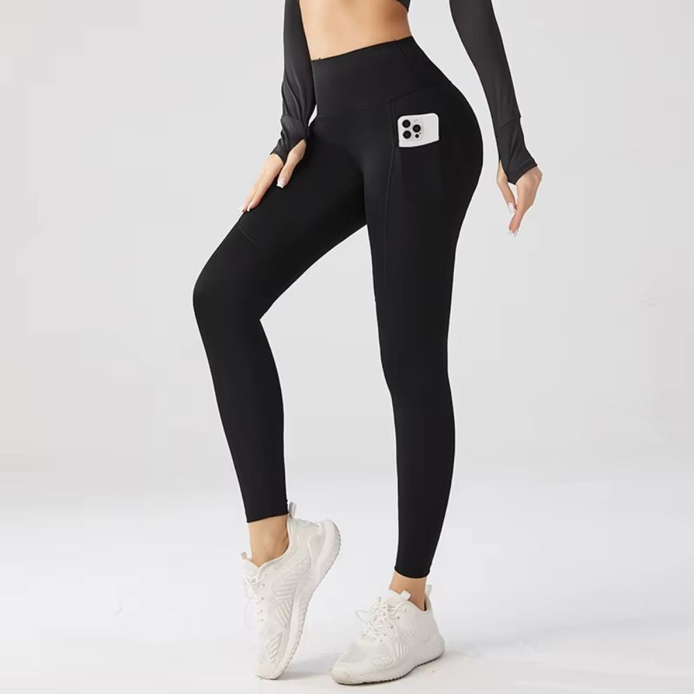 High Waist Tummy Control Exercise Leggings with Pockets – Buttery Soft Fitness Yoga Pants