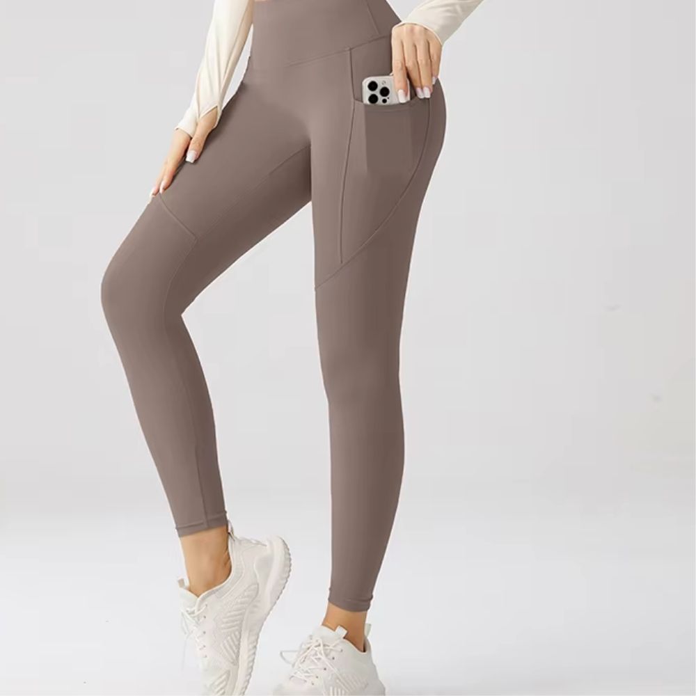 High Waist Tummy Control Exercise Leggings with Pockets – Buttery Soft Fitness Yoga Pants