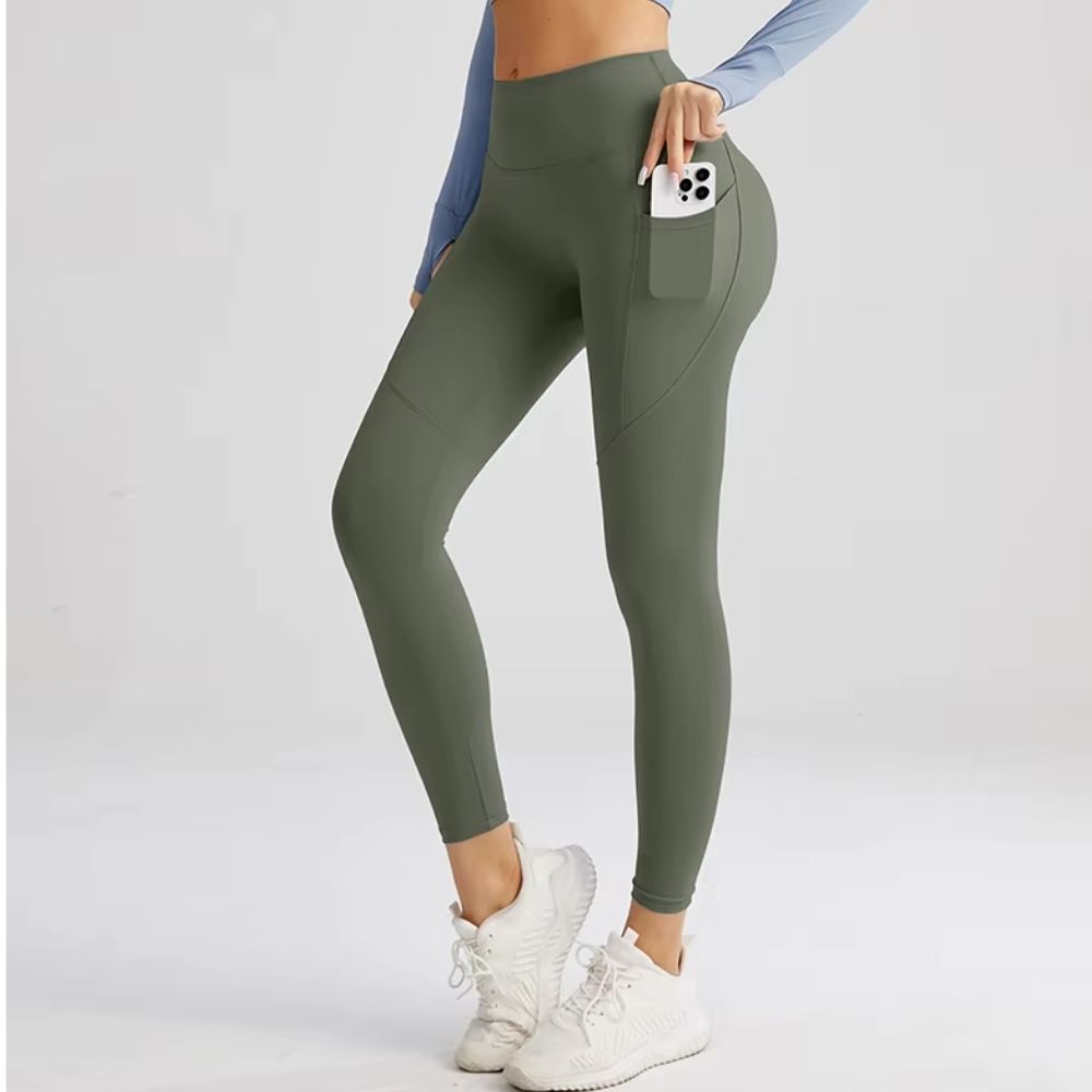 High Waist Tummy Control Exercise Leggings with Pockets – Buttery Soft Fitness Yoga Pants
