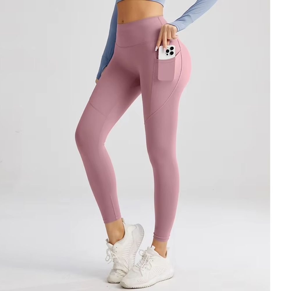 High Waist Tummy Control Exercise Leggings with Pockets – Buttery Soft Fitness Yoga Pants