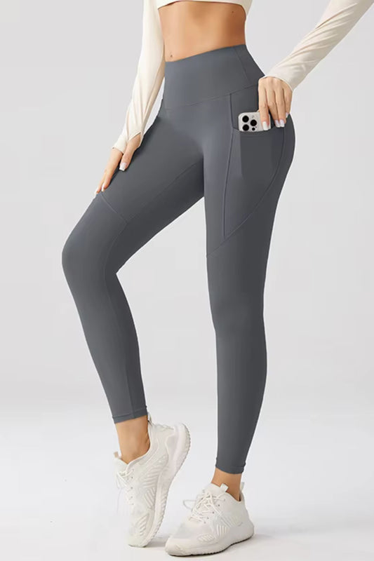 High Waist Tummy Control Exercise Leggings with Pockets – Buttery Soft Fitness Yoga Pants