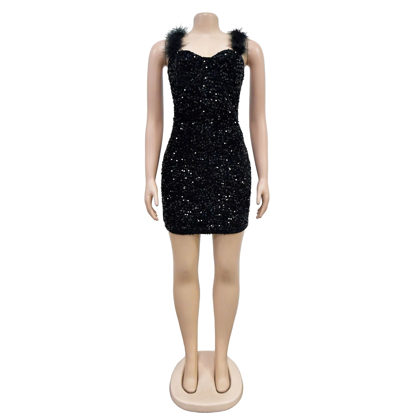 Women’s Sleeveless Sequin Bodycon Evening Dress