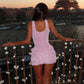 Women’s Pink Floral Sexy Party Dress