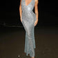 Women’s Sleeveless V-Neck Sequin Evening Dress