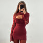 Women’s Sexy Lace Hollow Out Party Dress