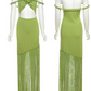 Fashion European American Women’s Summer Dress – Strapless Bandage Tassel Design