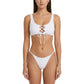 Women’s Swimwear – Summer Sexy White Bandage Ribbed Bikini 2-Piece Swimsuit